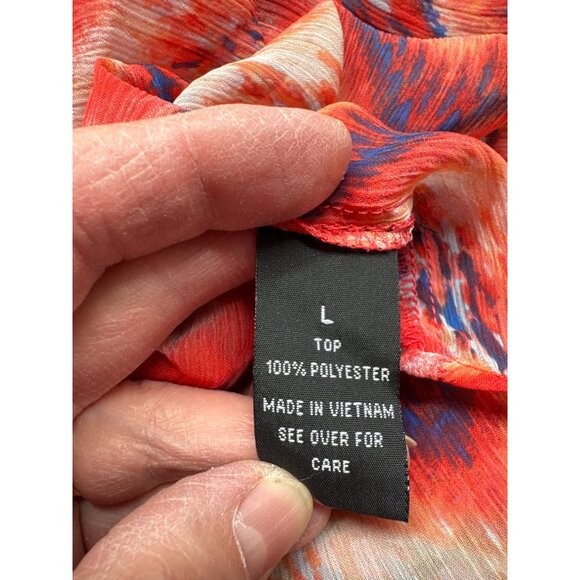 A Bryer By & By Womens Cold Shoulder Blouse L Zigzag Print Polyester - Picture 5 of 8